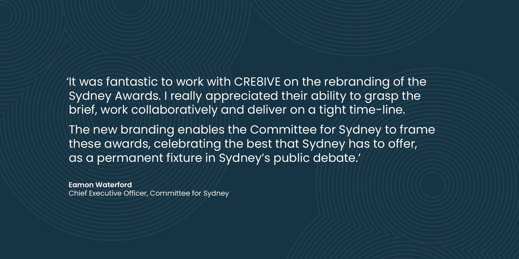 Quote from Committee for Sydney, CEO 